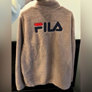 Fila Fleece Zip-up Jacket Outwear Size Medium, Pink, Warm